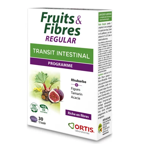 Fruits&Fibres REGULAR -  Transit intestinal Ortis - 30 Comprimés