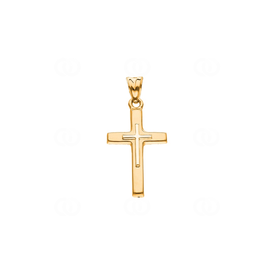Anhänger 750/18 K Gelbgold Kreuz 29 x 17mm