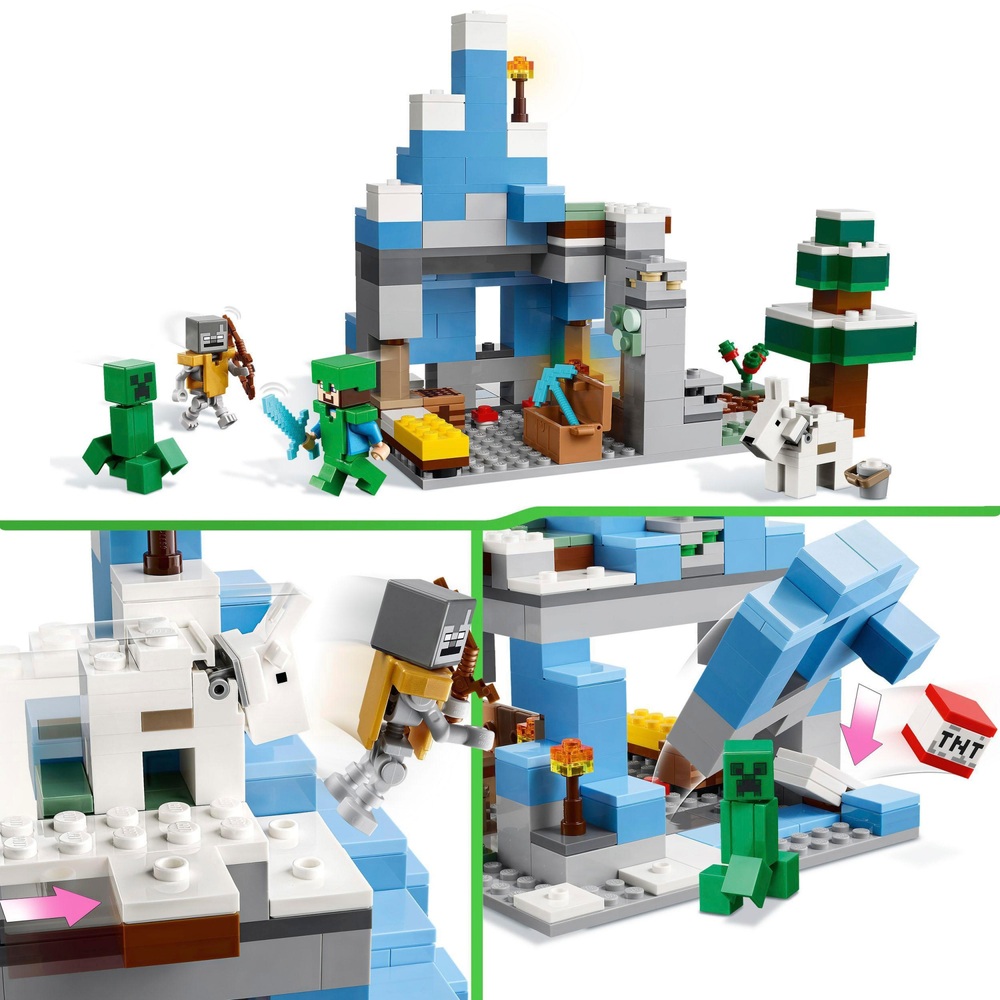 LEGO Minecraft 21243 Das Set „Die gefrorenen Gipfel“