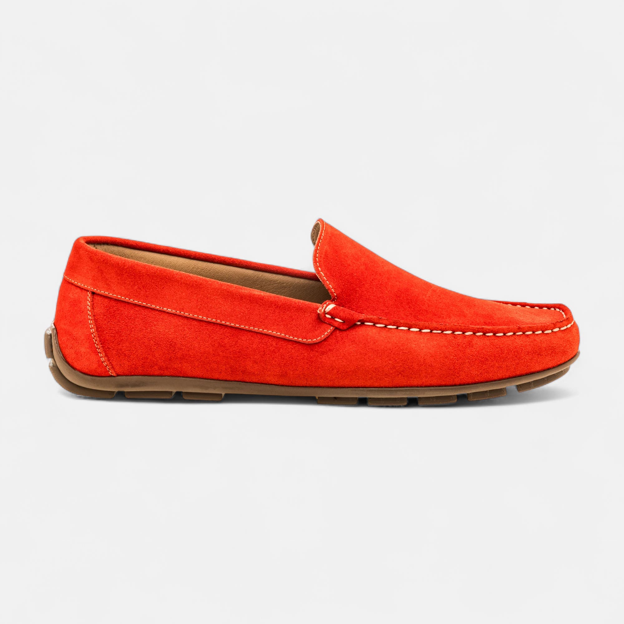 Mocassins Homme en cuir orange