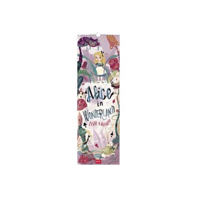 Legami - Calendrier mensuel 2024 - 16 x 49 cm - Alice au Pays des merveilles
