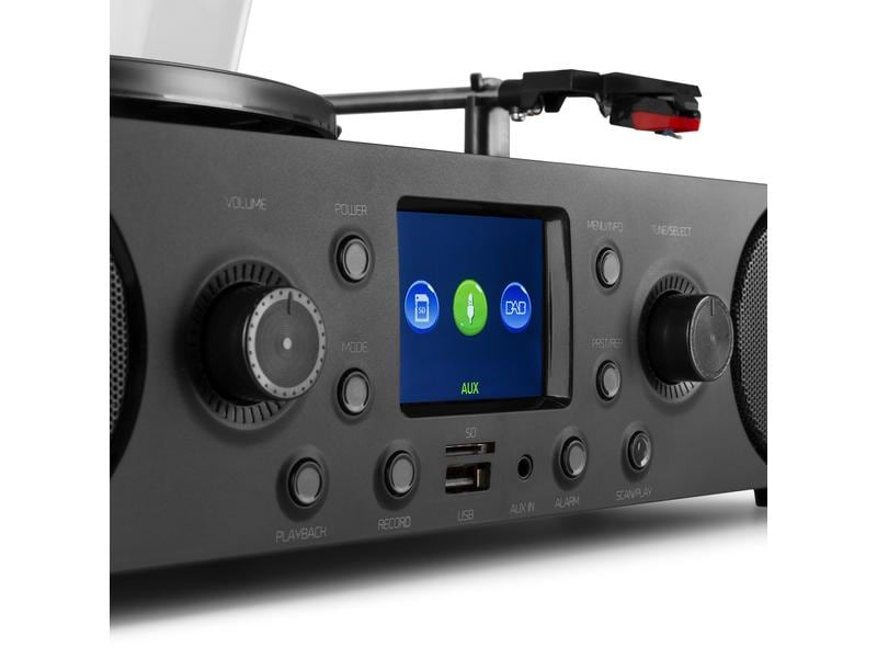 Audizio Plattenspieler Tulsa Braun/Schwarz Audiocenter mit Plattenspieler und DAB -Radio