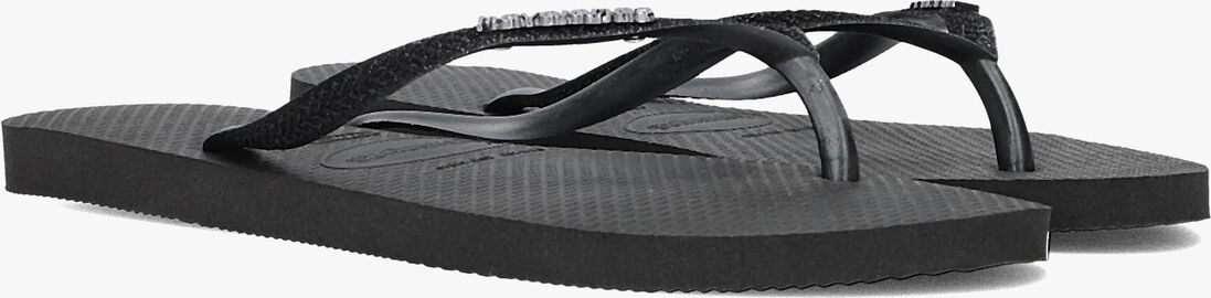 zwarte havaianas teenslippers slim glitter ii