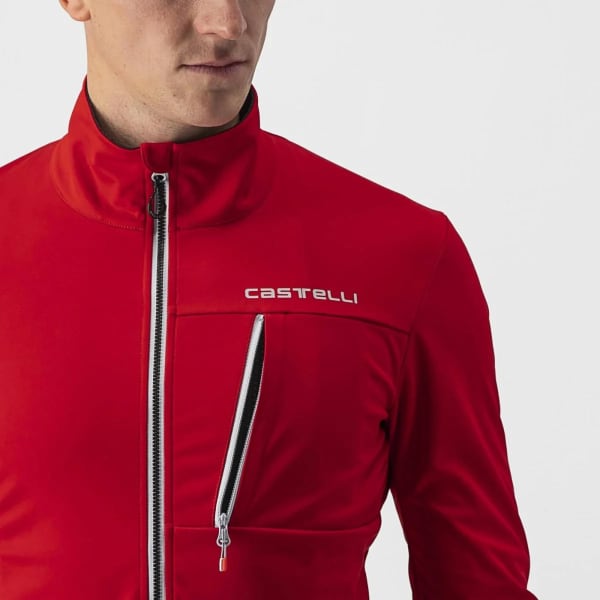Veste vélo CASTELLI GO JACKET RED/SILVER GRAY