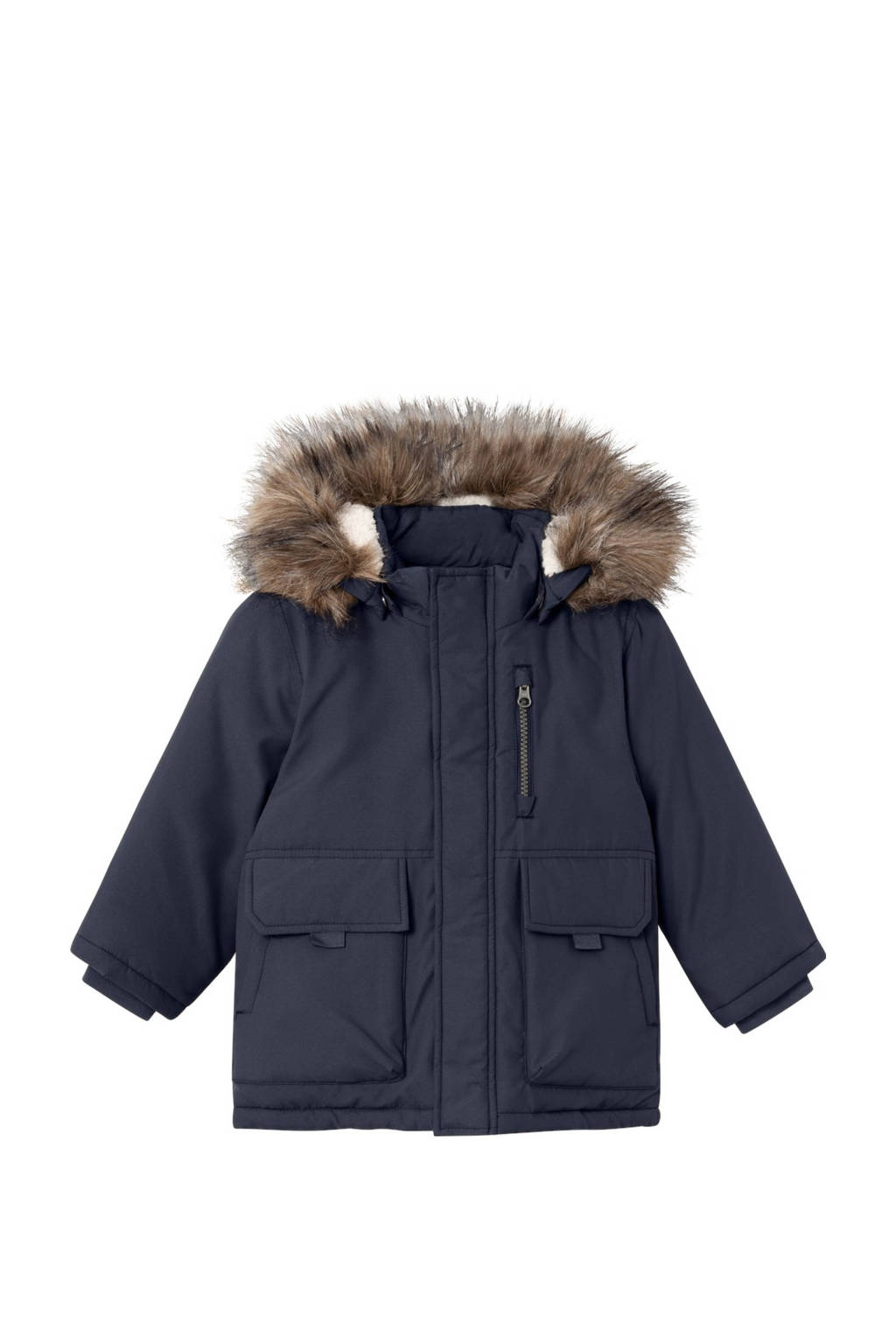 NAME IT gewatteerde winterjas NMMMASTER donkerblauw
