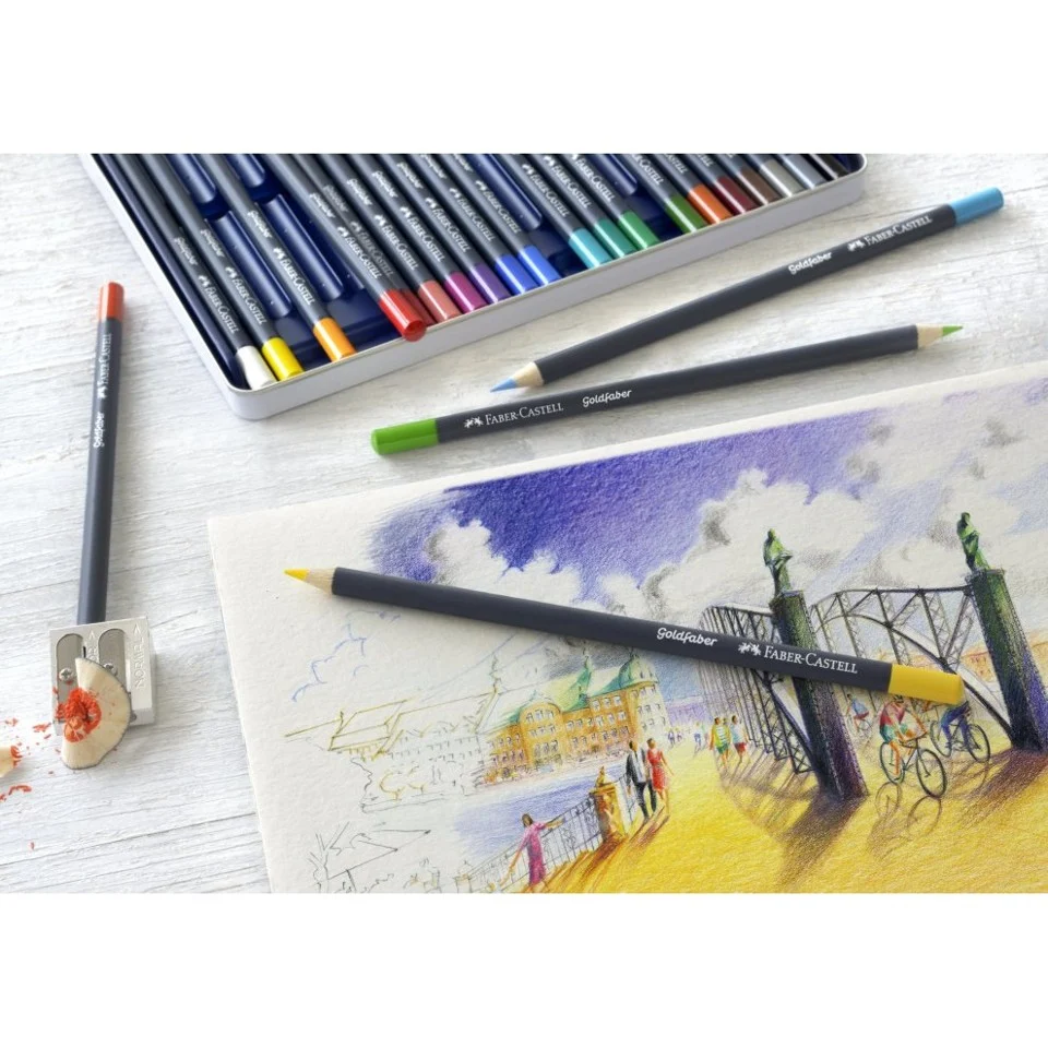 Faber-Castell - Goldfaber farveblyante, Metalæske med 48 stk