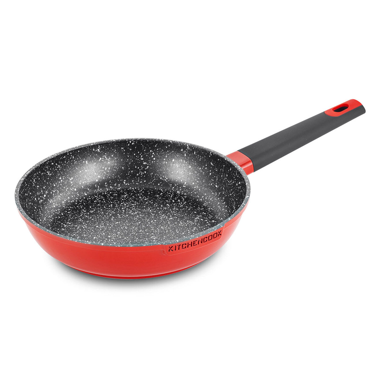 Kitchencook Poêle en fonte d'aluminium rouge - D.28 cm