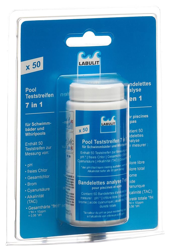 LABULIT Pool Teststreifen<br>50 Stück, 7in1