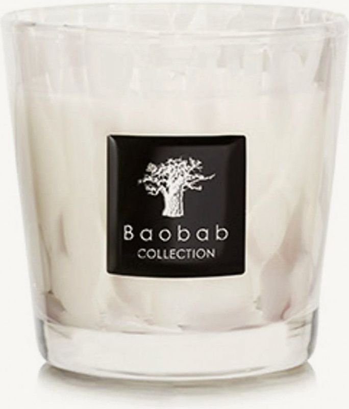 Baobab Collection - Pearls White - Geurkaars - 8 cm - Katoenen Lont