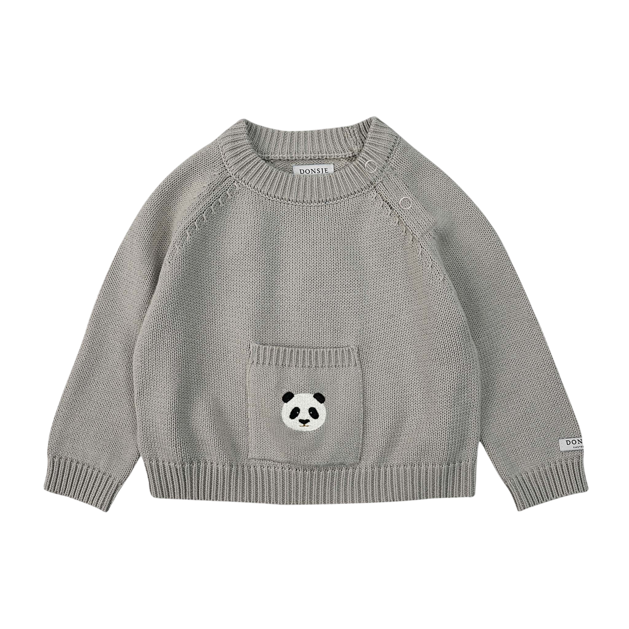 Baby Pullover Loeke Panda Silver Grey