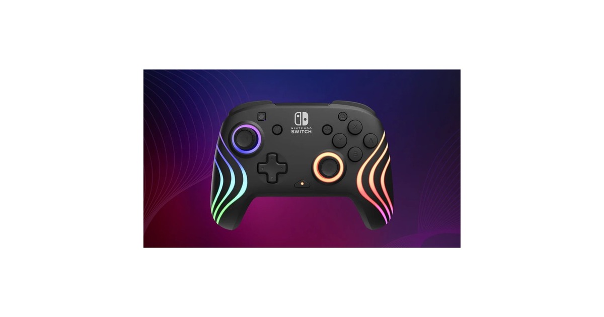 PDPNintendo Switch Black Afterglow Wave Wireless Controller With Motion  (Zwart, Nintendo Switch, Nintendo Switch- OLED model, Nintendo Switch lite)