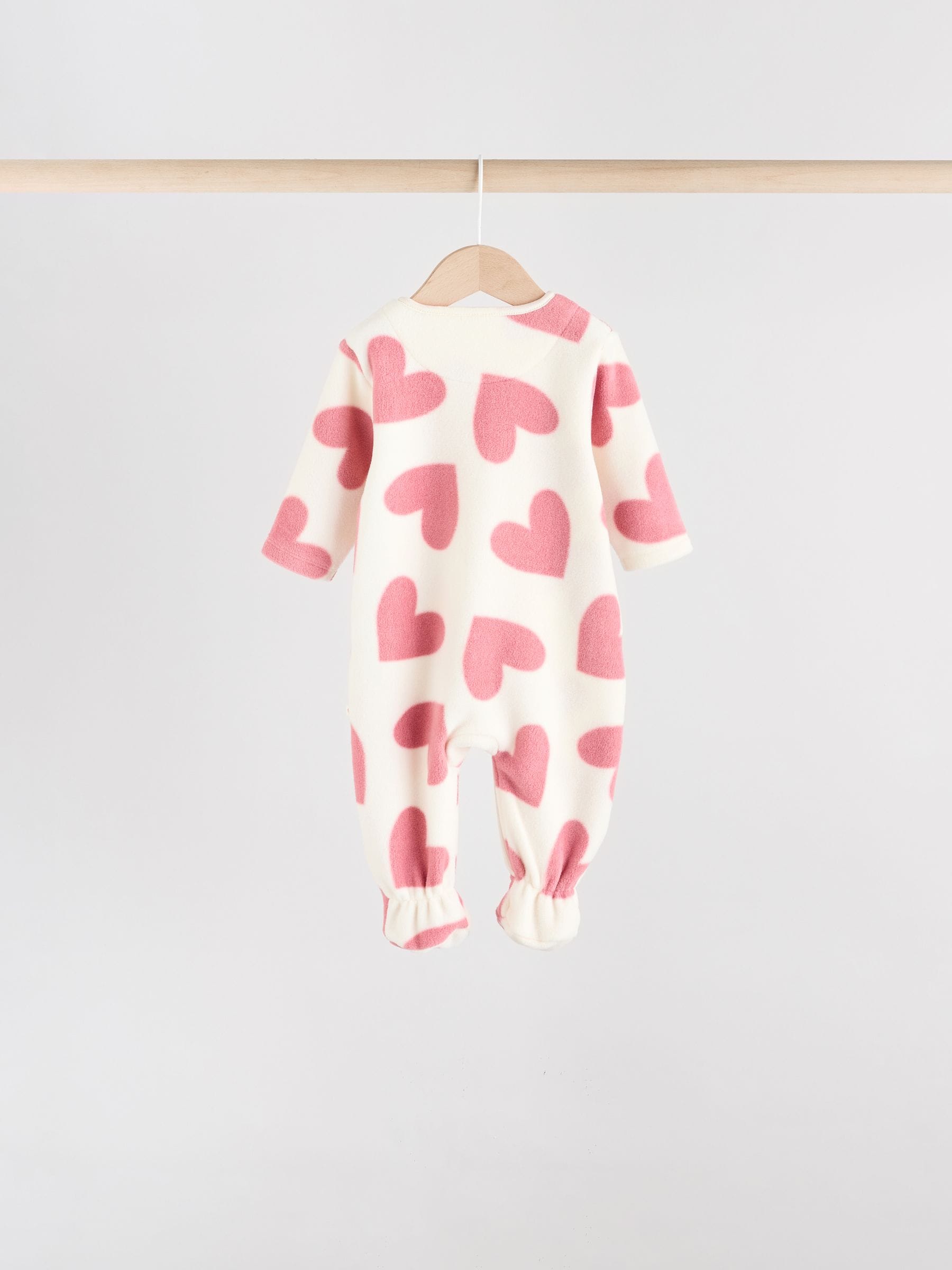 Roze - Micro Fleece Two Way Zip Baby Sleepsuit