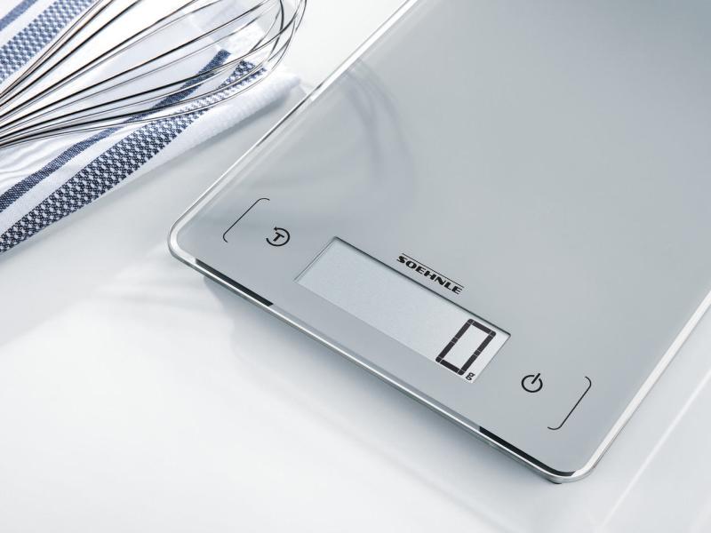 Soehnle Küchenwaage Page Aqua Proof Grau Wasserdichte Küchenwaage