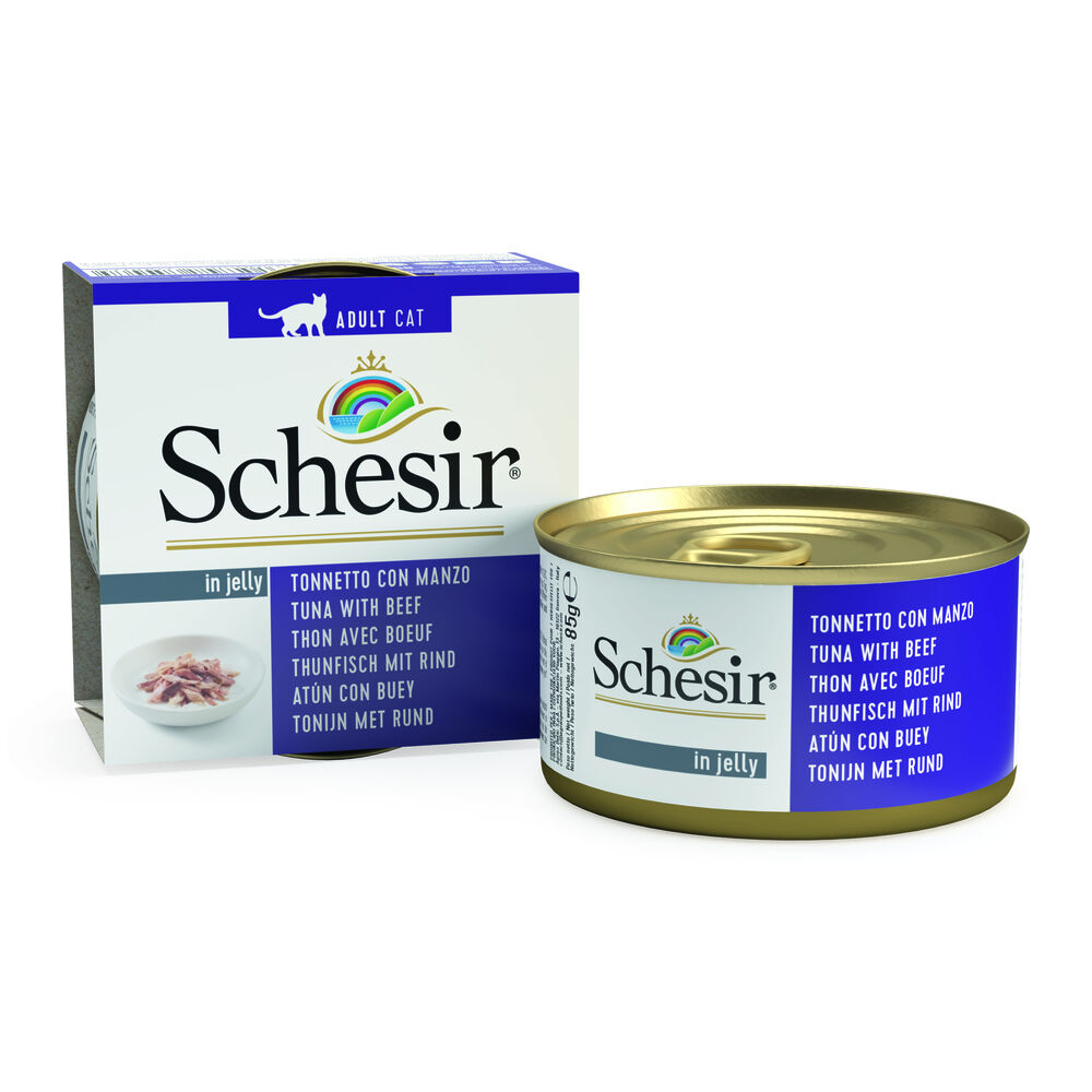 Schesir - Kattenvoer in Gelei - 85 Gram - rund, tonijn