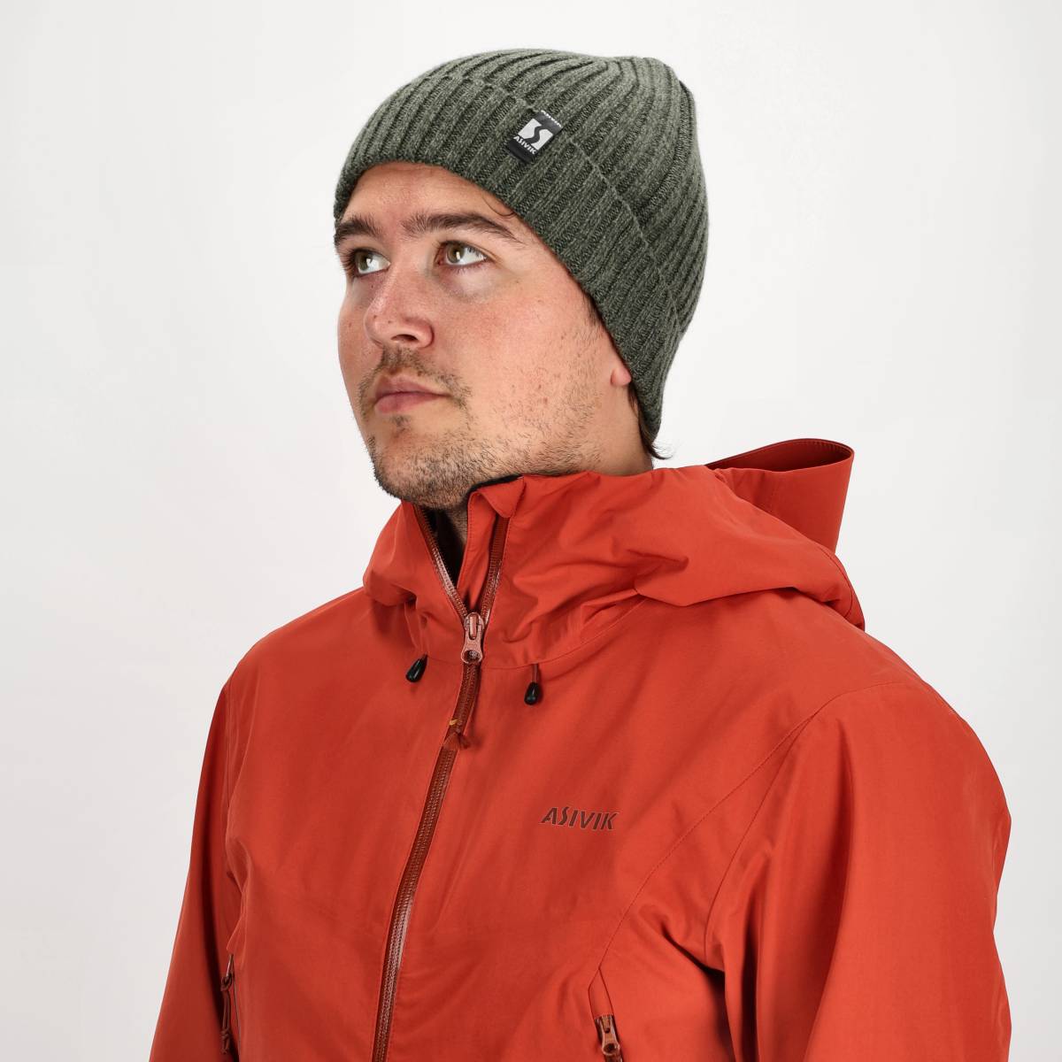 Asivik Knitted Heavy Wool Strikhue (Olive)