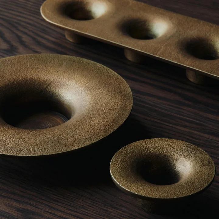 Ferm Living - Soothe Blockkerzenhalter, Messing-Finish