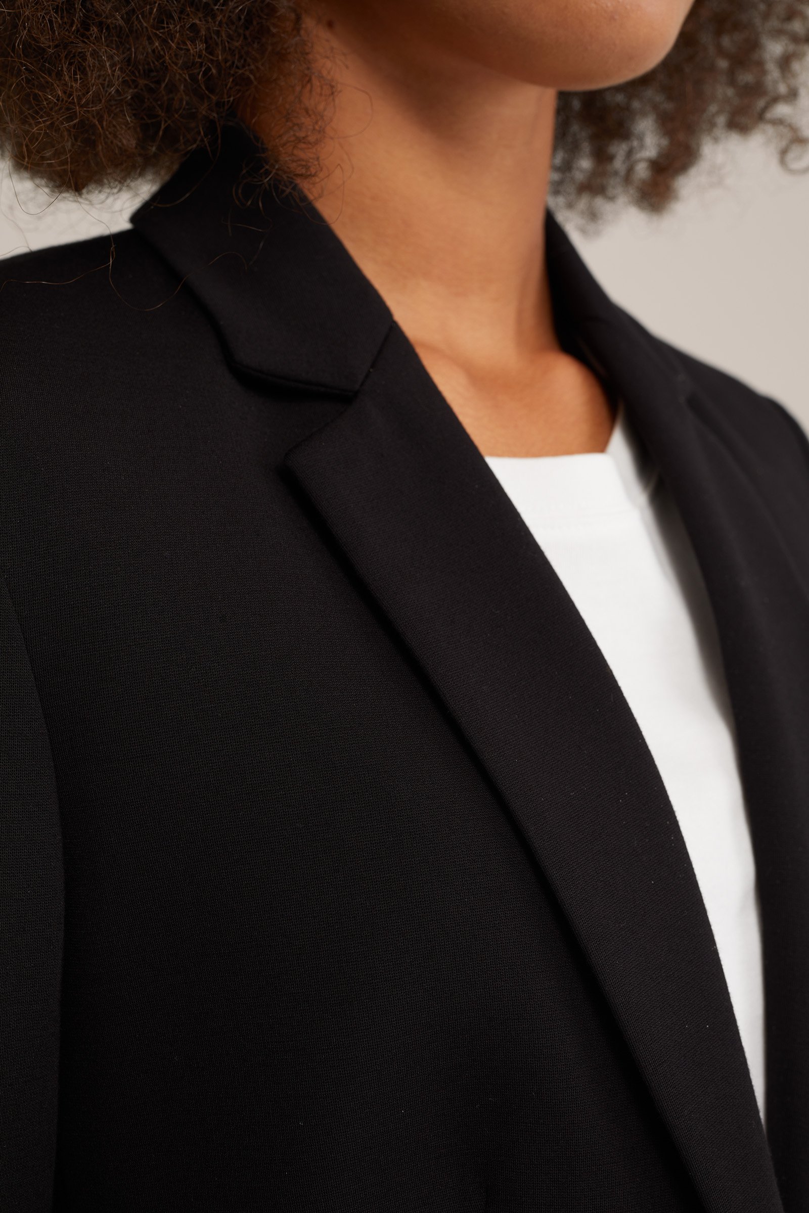 getailleerde jersey-stretch blazer WE Fashion Zwart