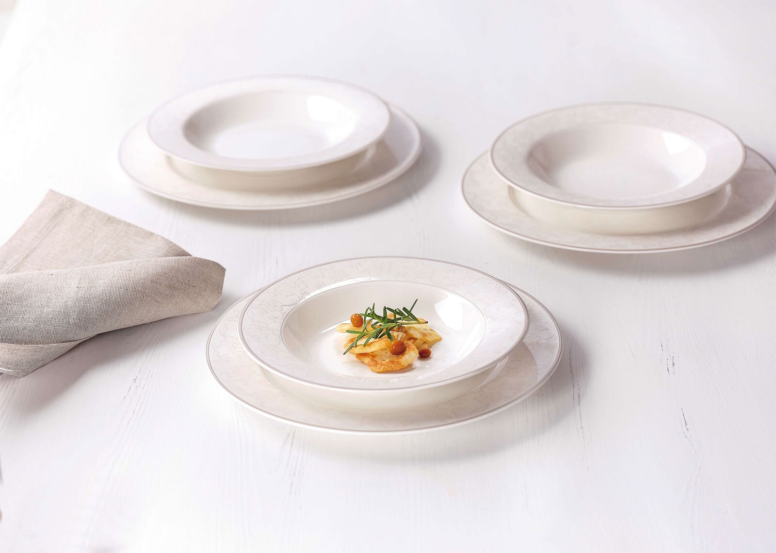 Ritzenhoff & Breker Speiseteller ISABELLA 6er Set cremeweiß