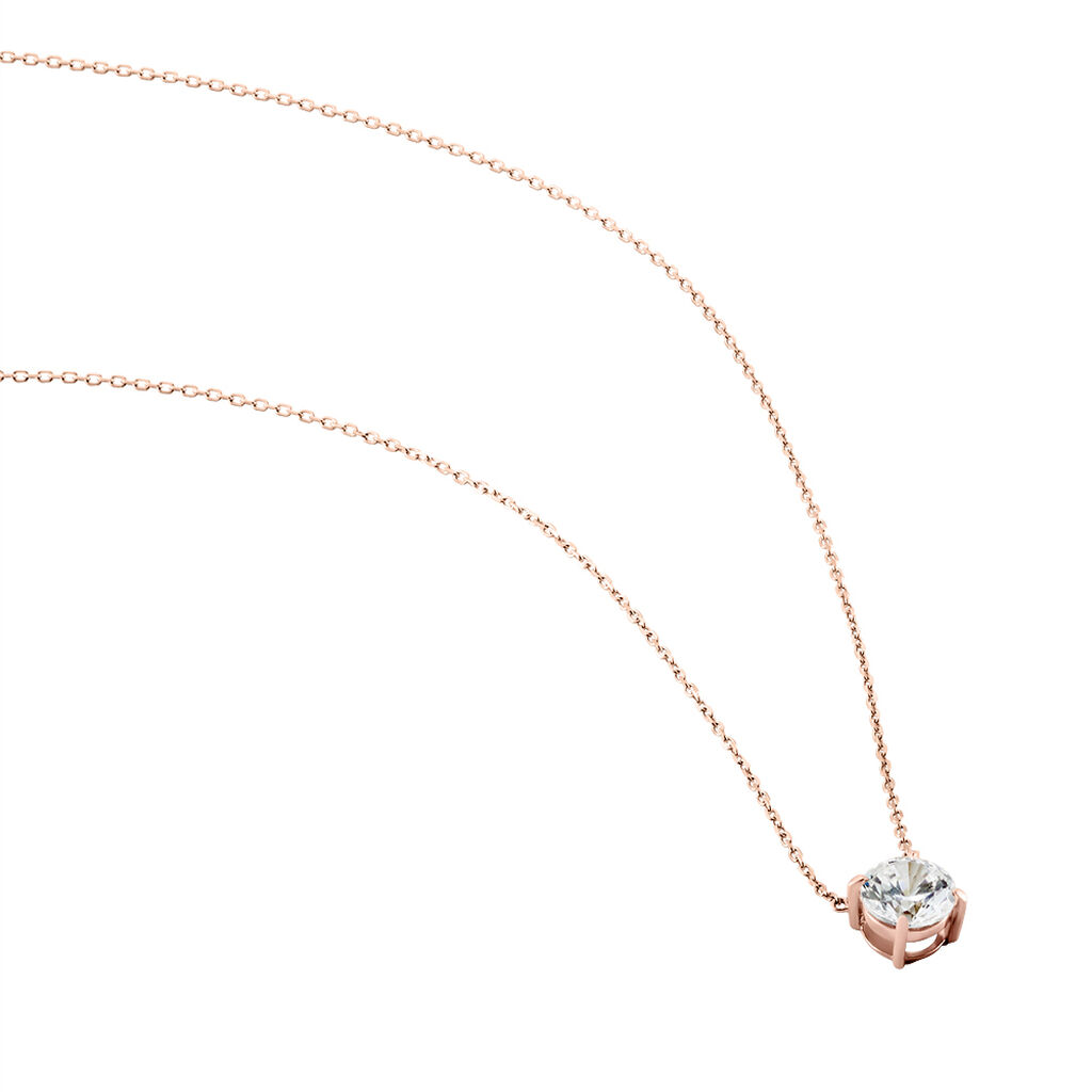 Collier Ponama Or Rose Oxyde De Zirconium