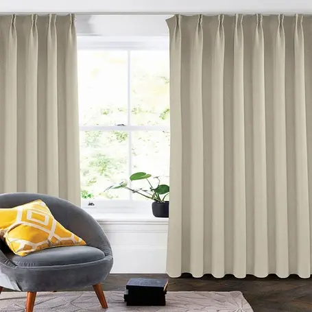 Gordijnen met Linnen Look - Haken of Ringen - Beige