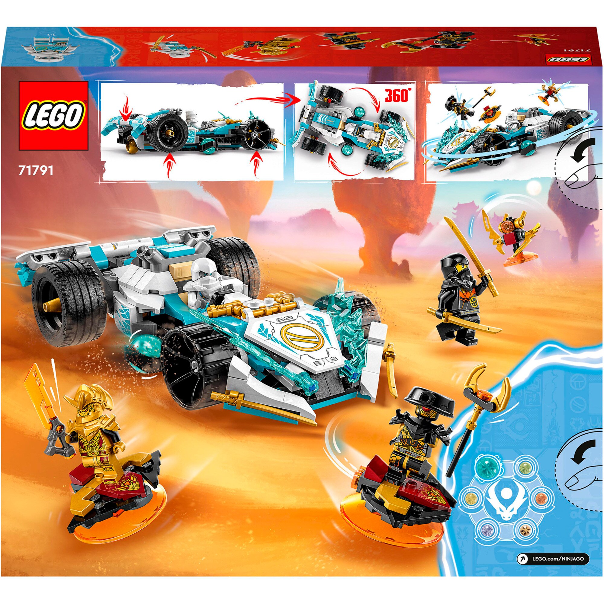 LEGO Konstruktionsspielzeug Ninjago Zanes Drachenpower-Spinjitzu-Rennwagen