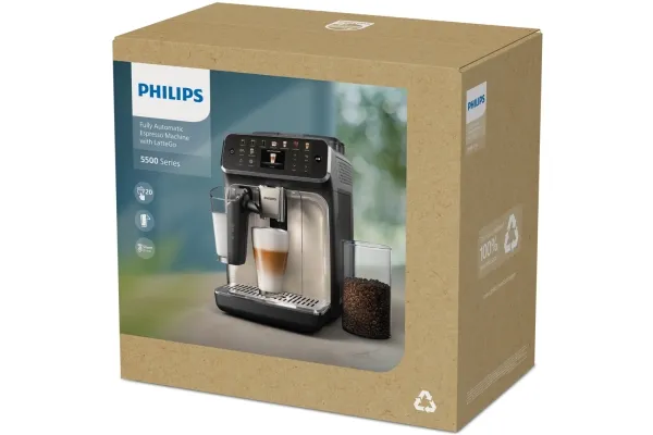 Philips 5500 series EP5543 - Automatisk kaffemaskine med capuccinatore - 15 bar - hvid/krom