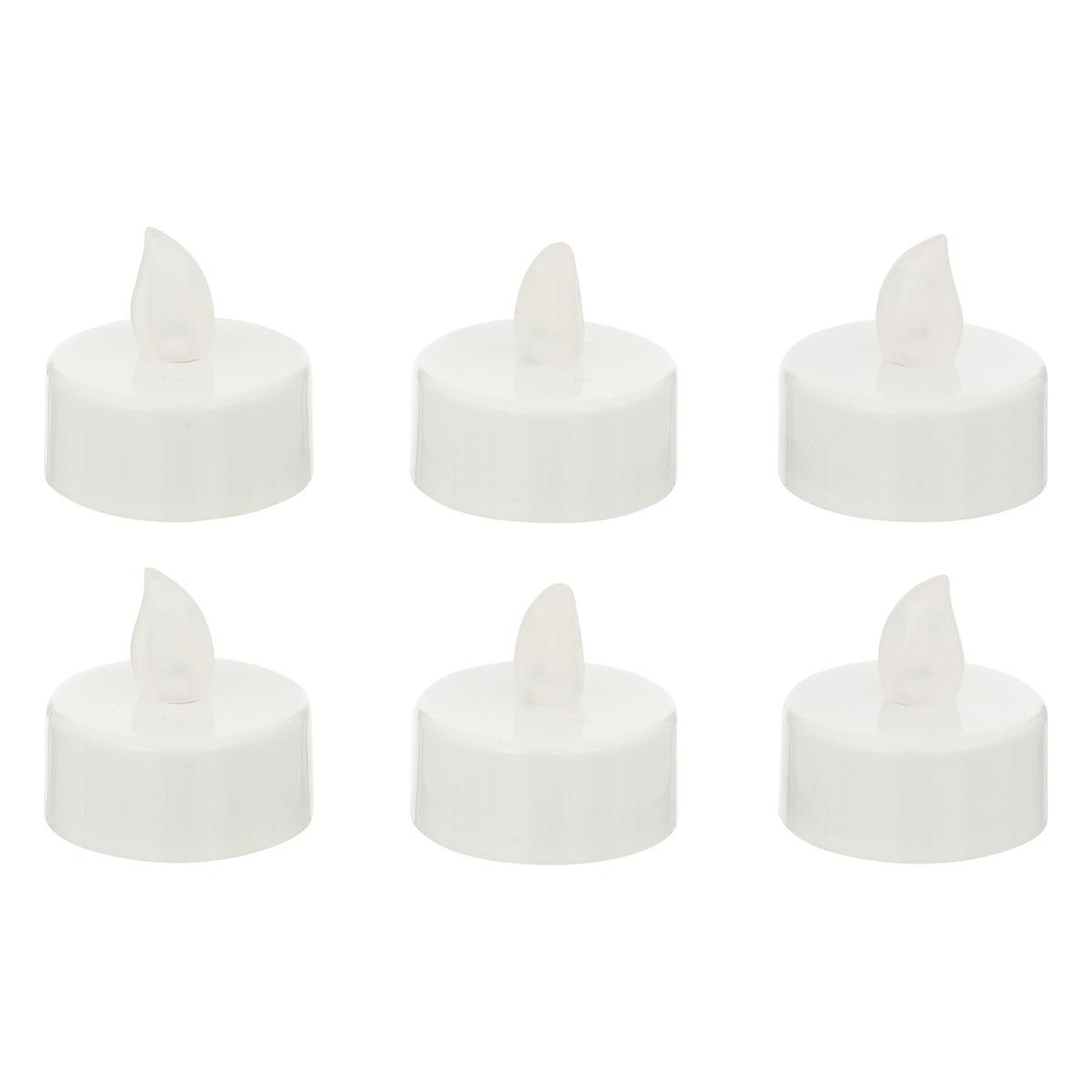 BOUGIE LED CHAUFFE PLAT BLANCHE X6 PIECES