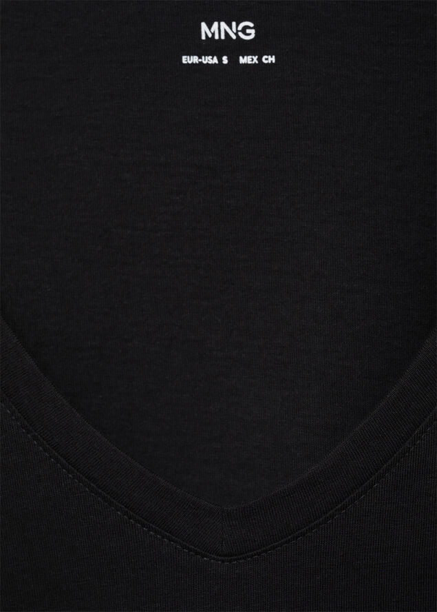 MANGO Short-sleeved cotton t-shirt Black