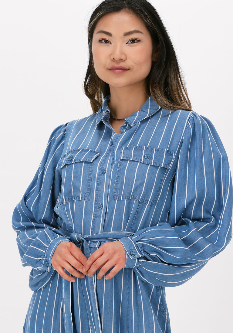 LOLLYS LAUNDRY blauwe lollys laundry midi jurk kamma