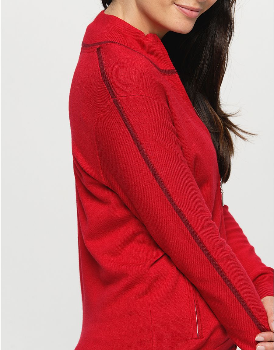 Gilet rouge zip sport