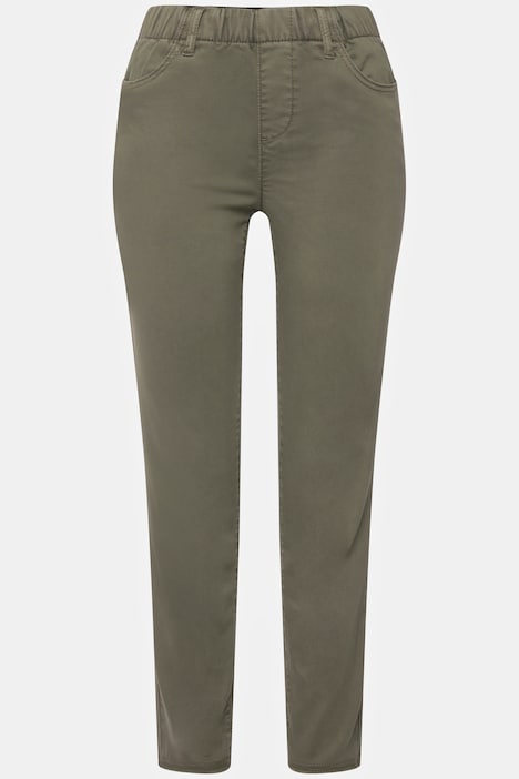 7/8-Slimhose, schmale Passform, 4-Pocket, Fransensaum, mit recyceltem Polyester
