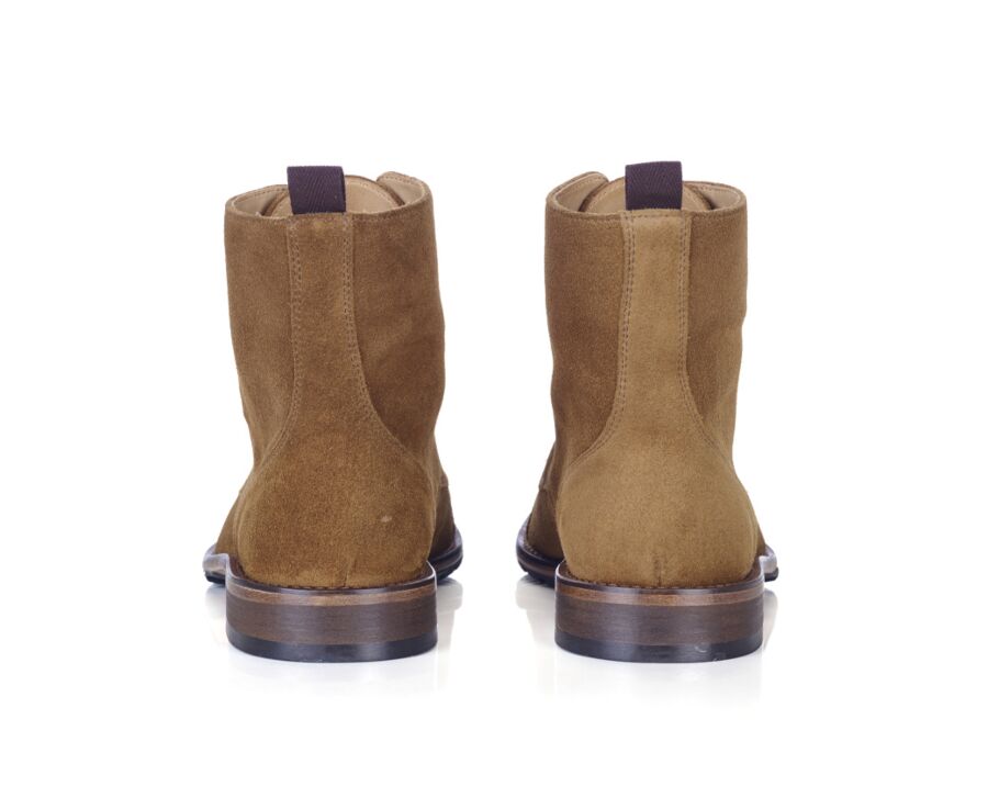 Derby boots homme à lacets Velours Cognac - ENFIELD PATIN