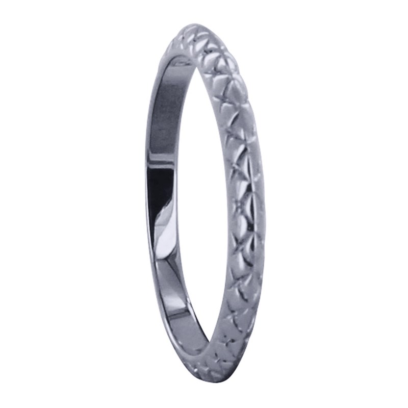 Bague Argent Rhodié Alliance Ciselée