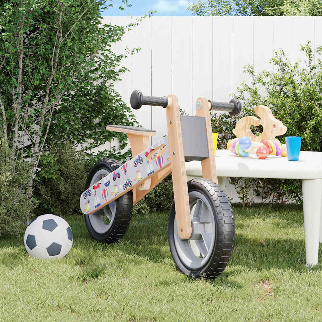 vidaXL Kinderloopfiets, grijs met print