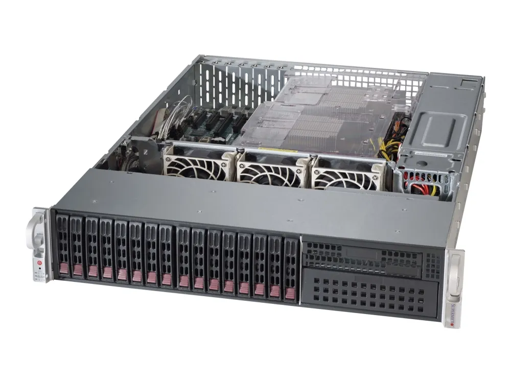 Supermicro SC213 BAC8-R1K23LPB - Rack-monterbar 2U - udvidet ATX - SATA/SAS - hot-swap 1200 Watt - sort