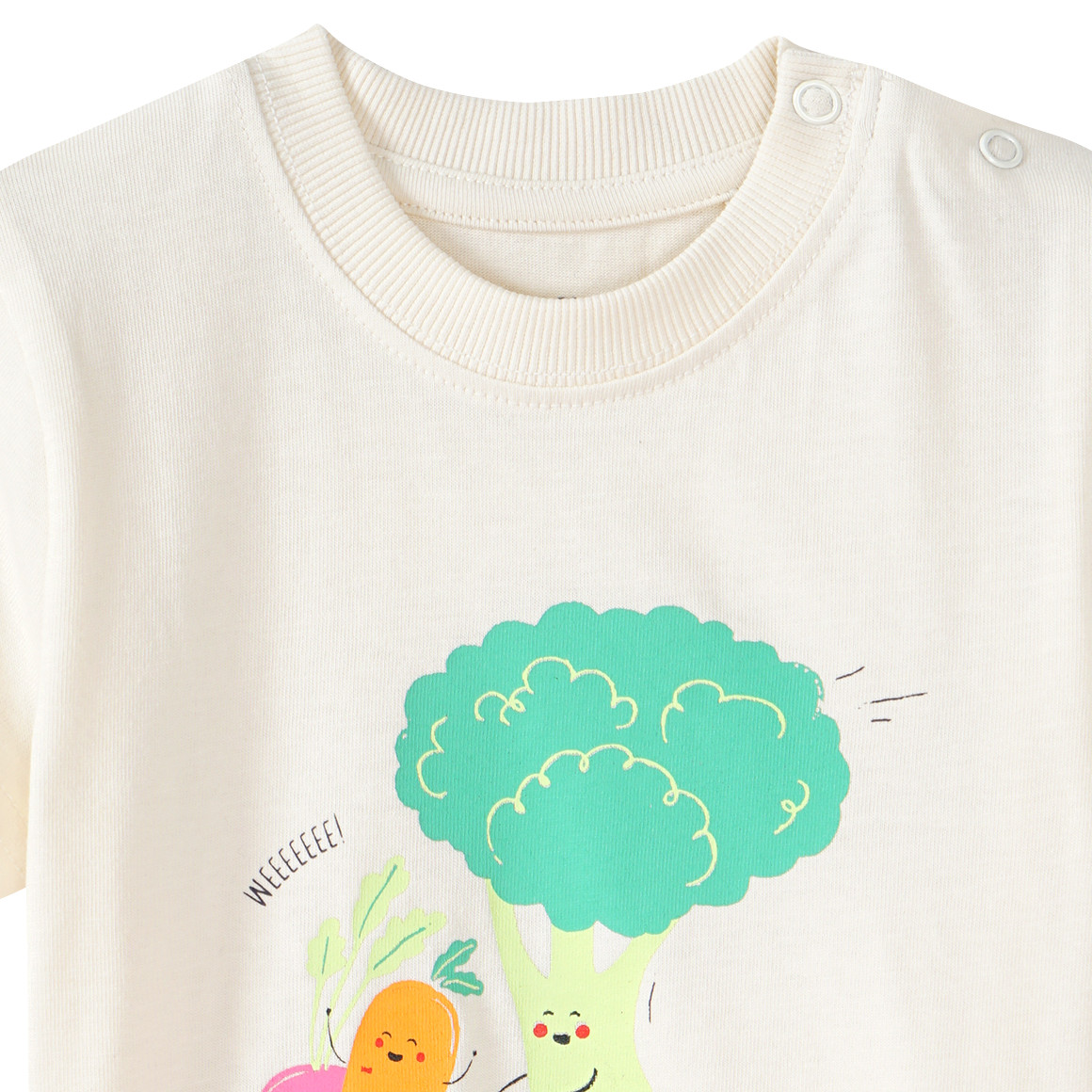 Topomini Baby T-Shirt mit Gemüse-Print creme