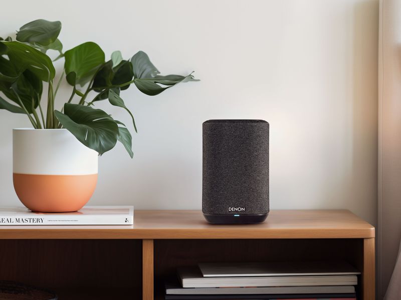 Denon Lautsprecher Home 150 NV Schwarz Kompakter, kabelloser Lautsprecher mit HEOS Built-in