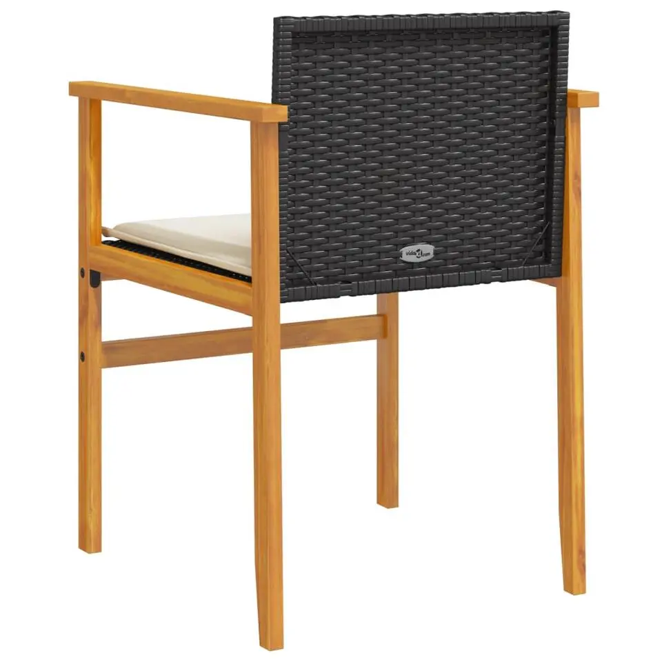 vidaXL - Tuinstoelen - Kussens - Zwart - Poly rattan - 2 stuks - 55x55x78 cm
