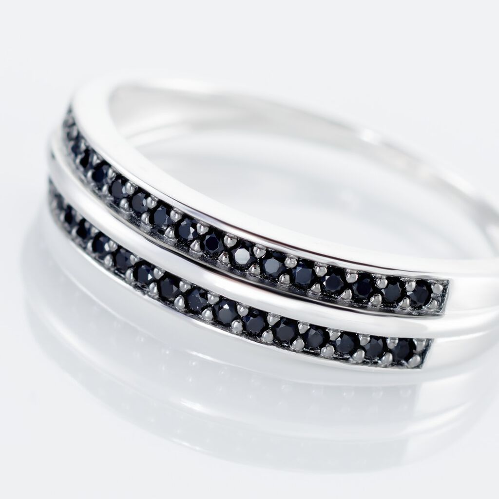 Bague Argent Blanc Agapios Oxydes De Zirconium