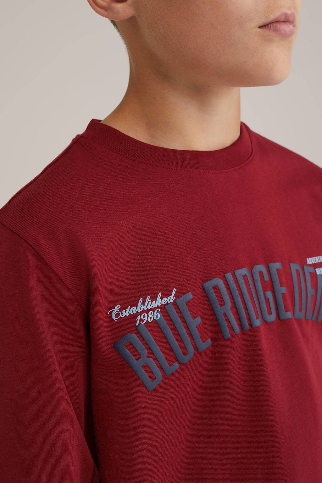 WE Fashion Blue Ridge longsleeve donkerrood