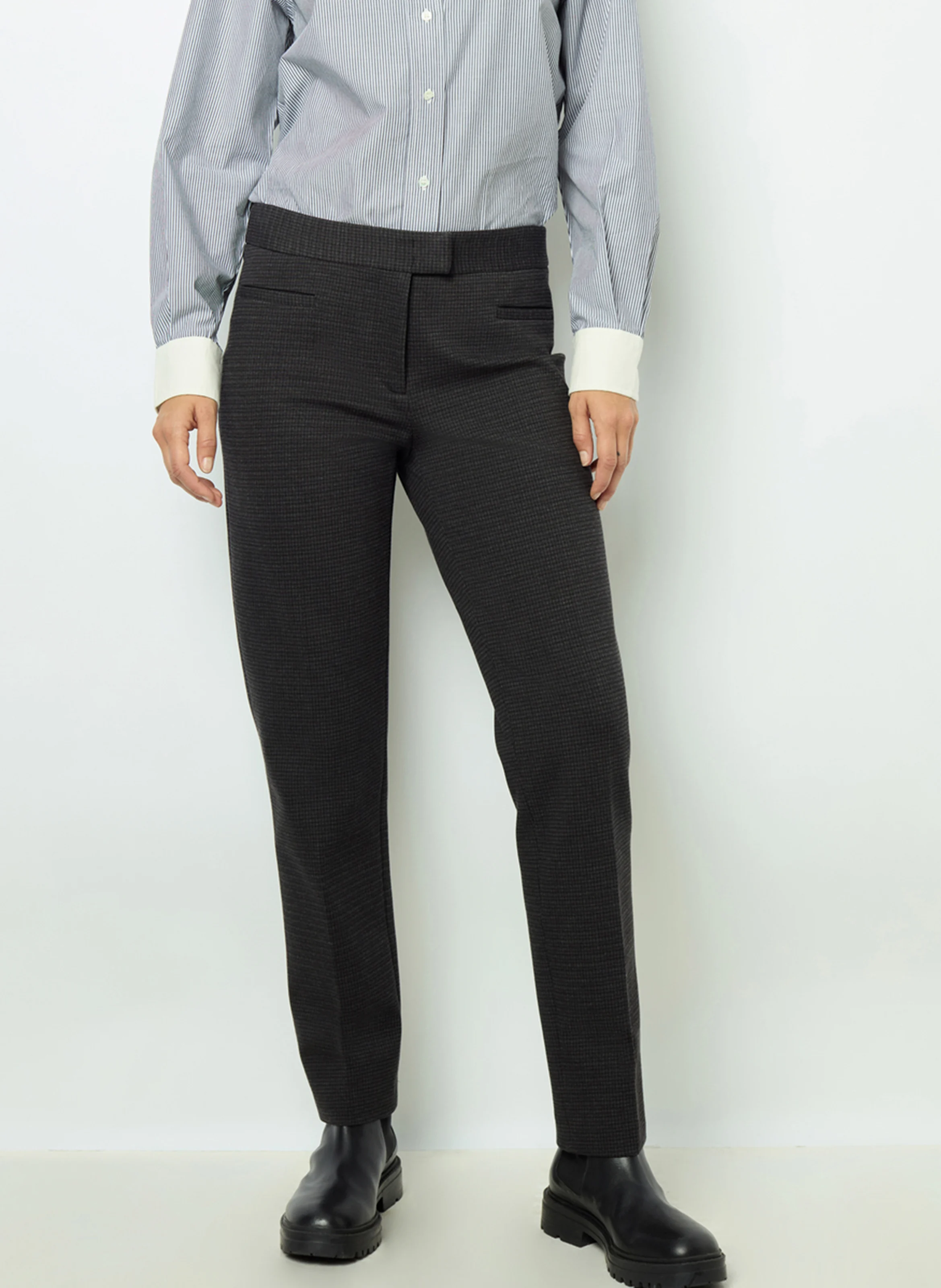 NOLA - Pantalon droit à imprimé| Gris