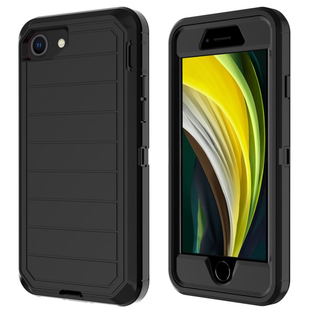 iPhone SE (2022/2020) / 8 / 7 / 6S Outdoor Schutz Hülle   Holster - Schwarz