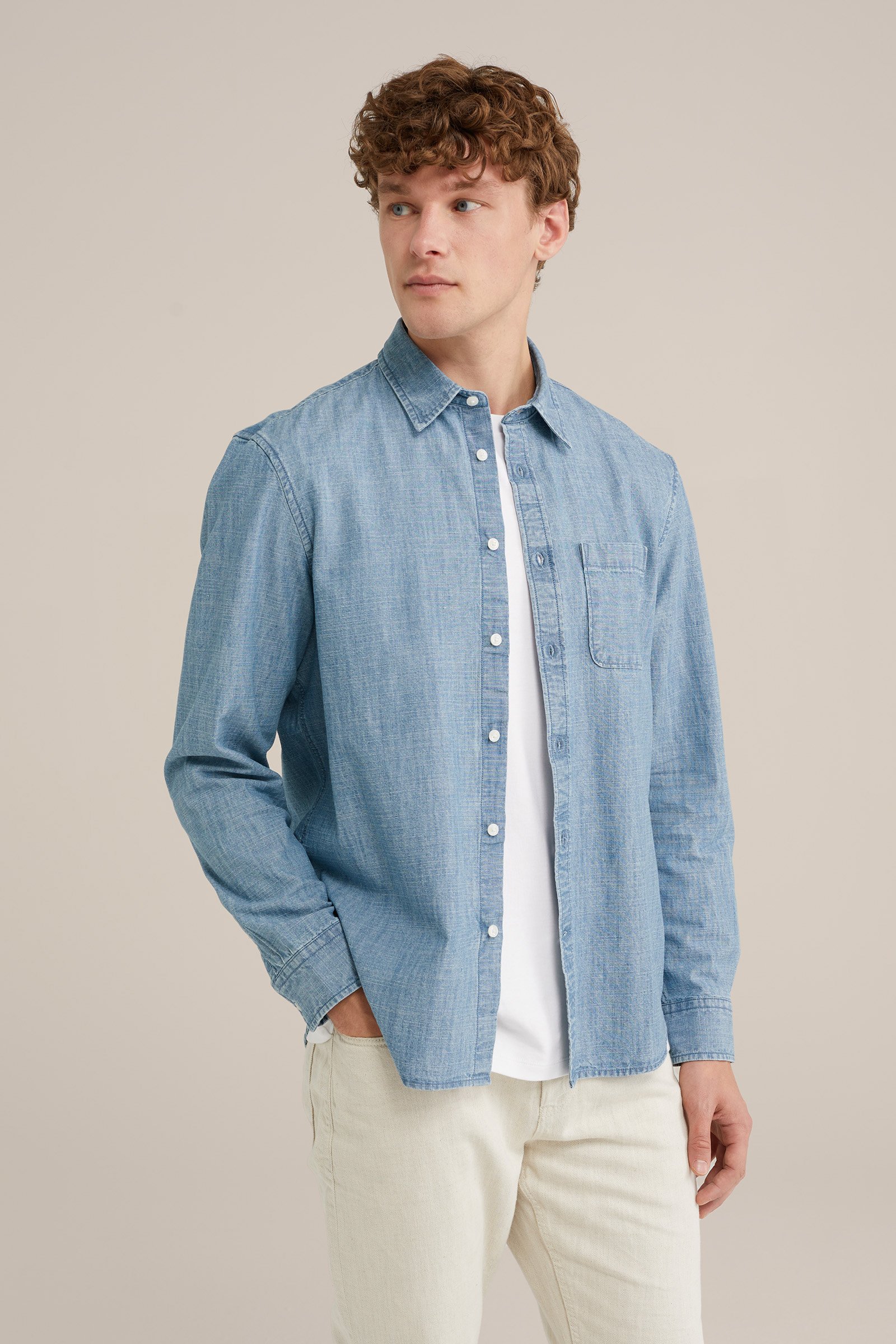 denim blouse WE Fashion Lichtblauw