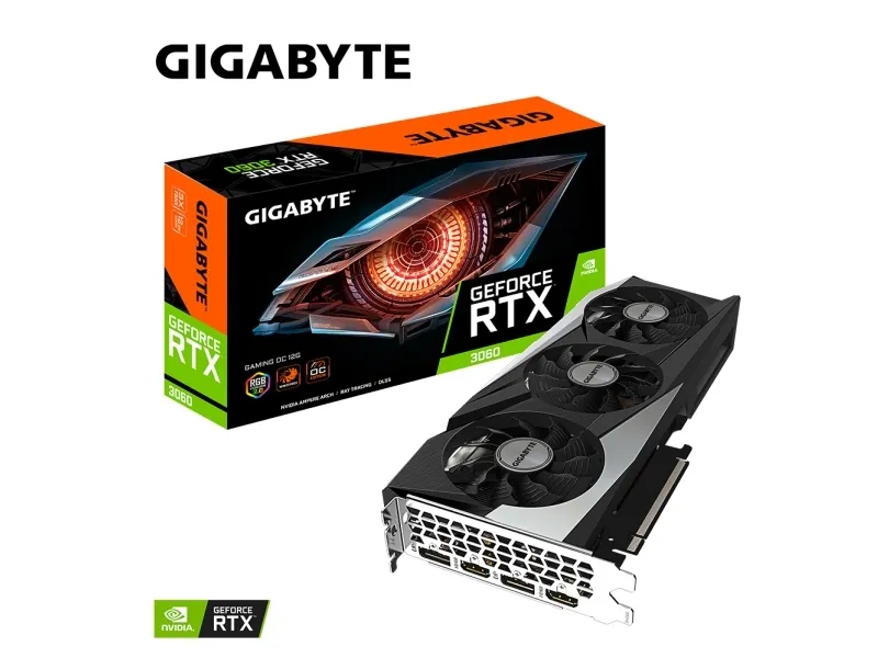 Gigabyte GeForce RTX 3060 VISION OC 12G (rev. 2.0) - Grafikkort - GF RTX 3060 - 12 GB GDDR6 - PCIe 4.0 x16 - 2 x HDMI, 2 x DisplayPort - LHR