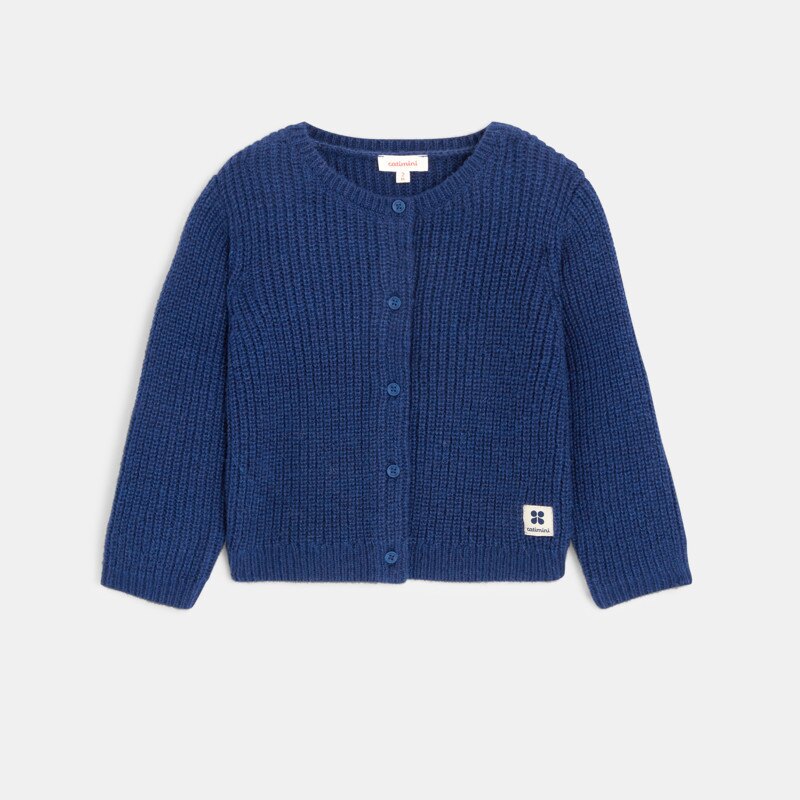 Gilet bébé fille maille tricot bleu nuit Catimini Bleu