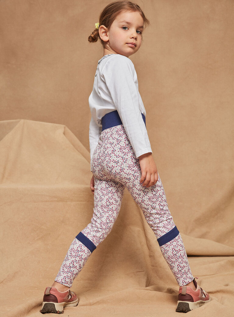 Legging bleu marine et lilas à imprimé fleuri