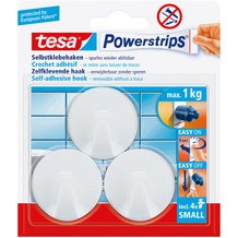 Powerstrips Crochet adhésif SMALL, rond, blanc