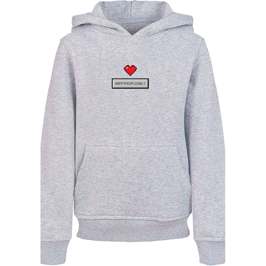 F4NT4STIC Hoodie Pixel Herz Happy New Year Silvester heather grey