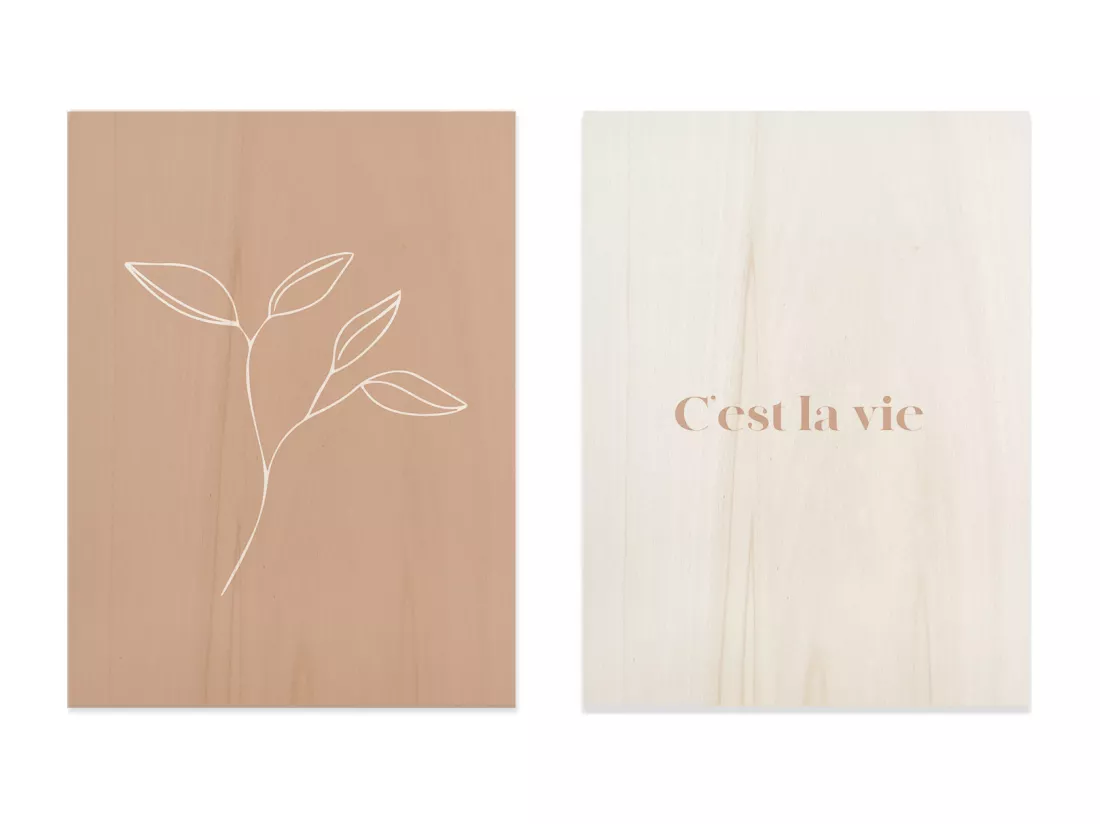Pack de 2 tableaux en bois C'est la vie red 30x40cm