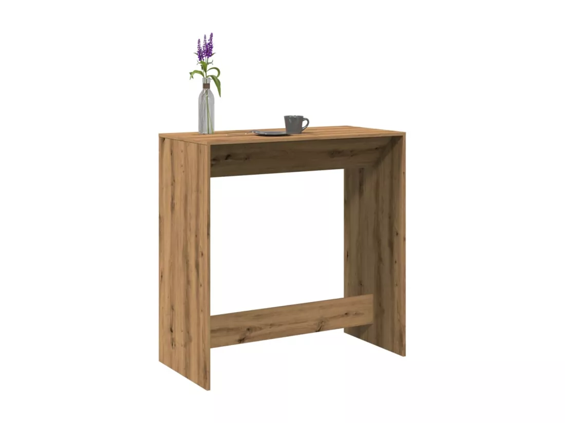 Table de bar chêne artisanal 102x50x103,5 cm bois d'ingénierie